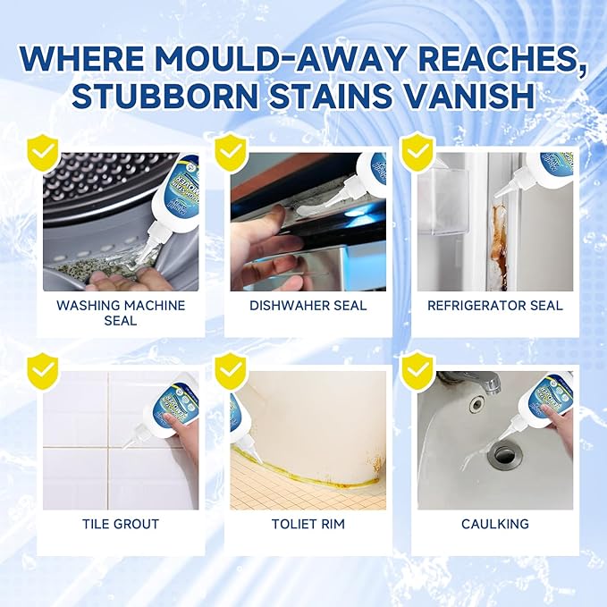 Tough Stain Remover Gel - Washing Machine Cleaner for Front Load Washer Seals, Bathroom Showers & Tile Grouts, Thick No-Drip Formula, Non-Toxic, 8 fl oz (Pack of 1)
