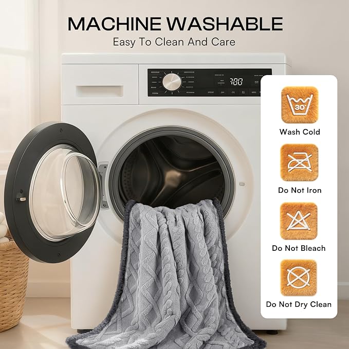 Luciphia Waterproof Pet Blanket, Liquid Pee Proof Dog Blankets for Sofa Bed Couch, Reversible Sherpa Fleece Furniture Protector Cover for Small Medium Large Dogs Cats,Light Grey Medium（57" x 40"）