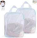 OTraki 2Pcs Small Laundry Bags 10x12 Inch Delicates Lingerie Bags Mesh Wash Bags Hanging Laundry Bag Sock Bra Underwear Storage Laundry Room Organization,Don't Drying, Melting 140-176℉,White