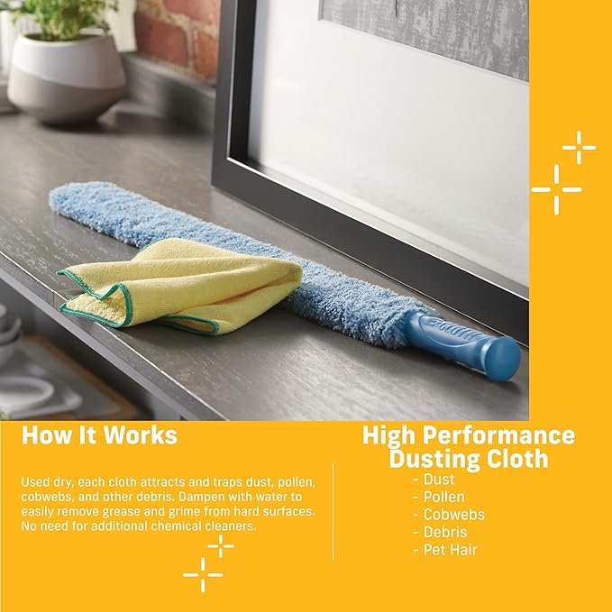 E-Cloth High Performance Dusting Cloth, Reusable Premium Microfiber Cloth for Dusting, 100 Wash Guarantee, 5 Pack
