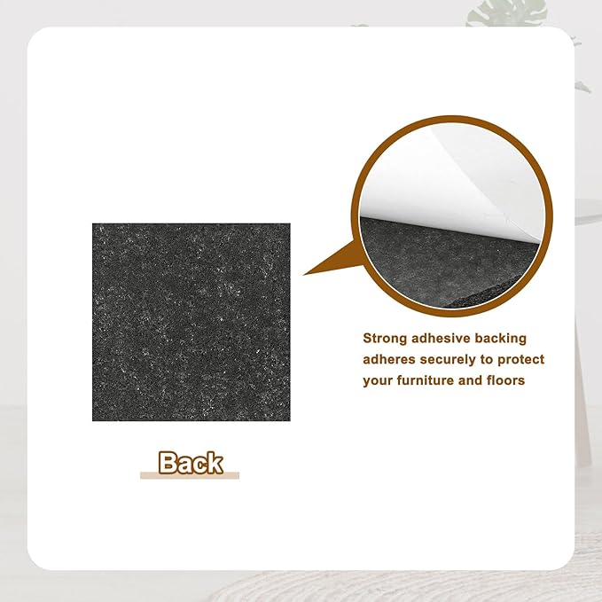 uxcell Felt Furniture Pads, 32Pcs 1.18" x 1.18" Adhesive Backed Felt Non-Slip Anti-Scratch Chair Leg Protectors for Protecting Hardwood Floor, Black