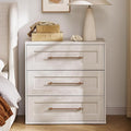 mopio Blake 3 Drawer Dresser for Bedroom, Chest of Drawers, Wood Dresser Organizer, Modern Farmhouse, Tall Night Stand, Enhanced Safety, Sturdy Compliant (White Oak, Single)