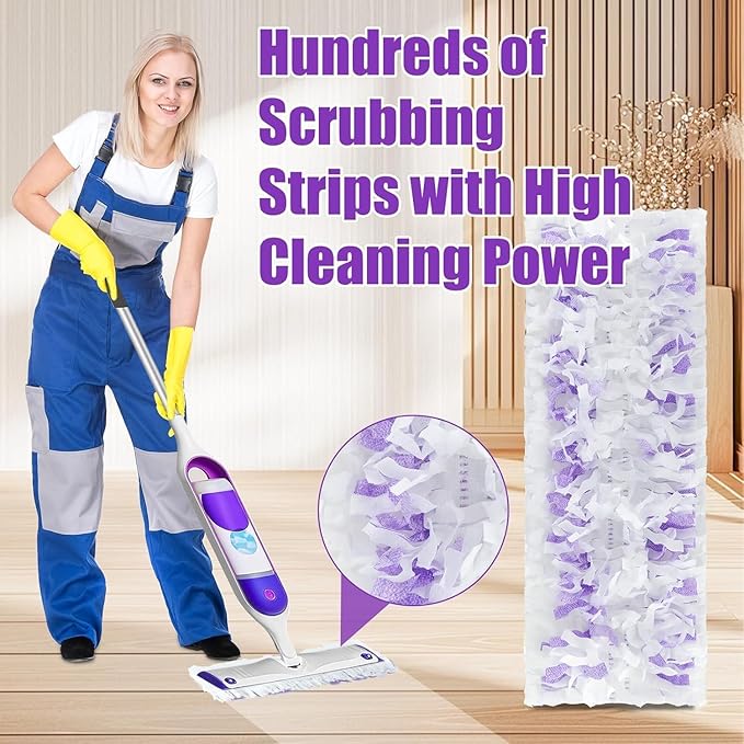 80 Pack Power Mop Refills for Swiffer Power Mop，Unscented&Thickened Multi-Surface and Wood Spray Mops for Floor Cleaning