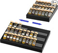 Expandable Metal Spice Drawer Organizer,3-Tier Slanted Seasoning Jars Tray for Kitchen Cabinet Drawers Insert/Countertop (Jars not included)-3Tier,2packs/Black