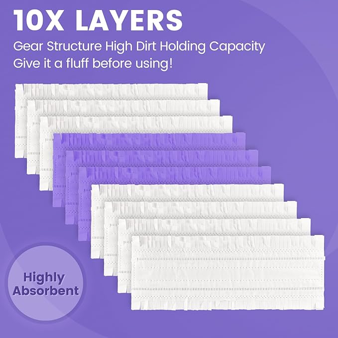20 Pack Disposable Mopping Pads Compatible with Swiffer PowerMop Multi-Surface Mop Pad Refills and Swiffer PowerMop Wood Mop for Floor Cleaning, Powerful and Efficient Clean Pads Replacement