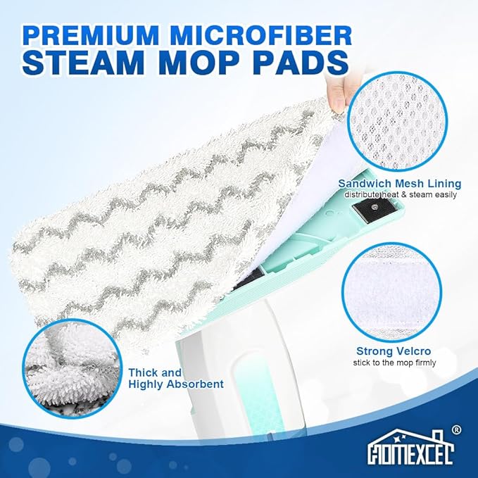 HOMEXCEL Steam Mop Replacement Pads for Shark Steam Mops S1000/S1000A/S1000C/S1000WM/and S1001C-Reusable Microfiber Steamer Scrub Mop Pads for All Hard Floors-2 Pack