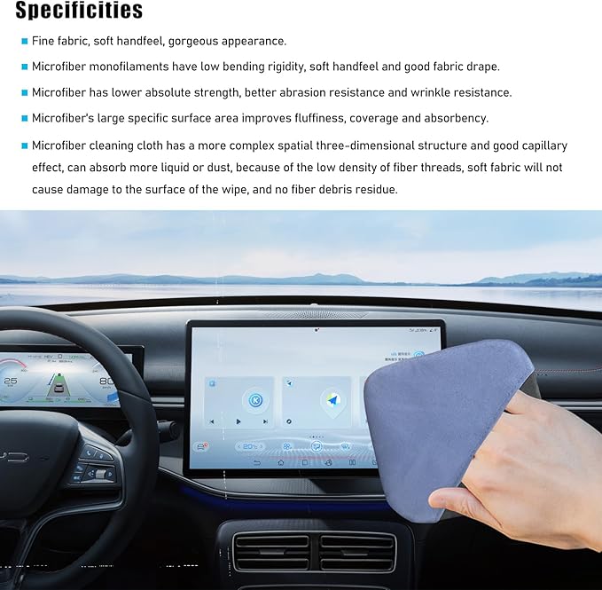 Car Screen Cleaner, Microfiber Auto Screen Cleaning Pad, Foldable Touch Screen Cleaner Cloth for Vehicle Dashboard LCD Display, Interior Car Accessories