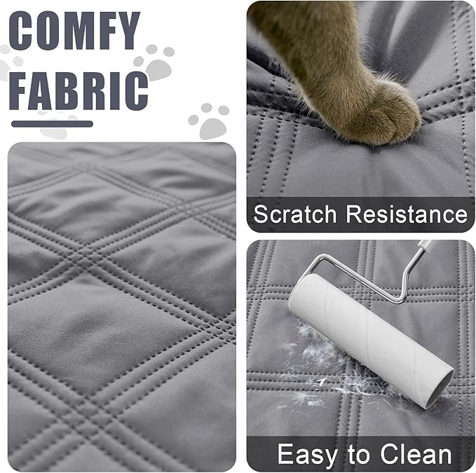 Smiry Waterproof Dog Bed Cover Blanket 30x70, Soft Reversible Pet Blanket, Washable Leakproof Cats Dogs Couch Cover for Sofa, Couch, Furniture, Lattice, Grey/Light Grey