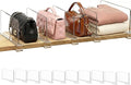 Shelf Dividers Purse Organizer for Closet: 6-inch Tall(Shorter Version) Acrylic Handbag Organizer - Small Space Separator for Clutches Evening Bags Pouches Mini-bags on Wood Shelves 10-Pack