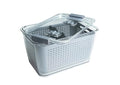 Kitchen Spaces Colander Stackable Food Storage Bin, Large, Gray, 11"L x 7"W x 9"H