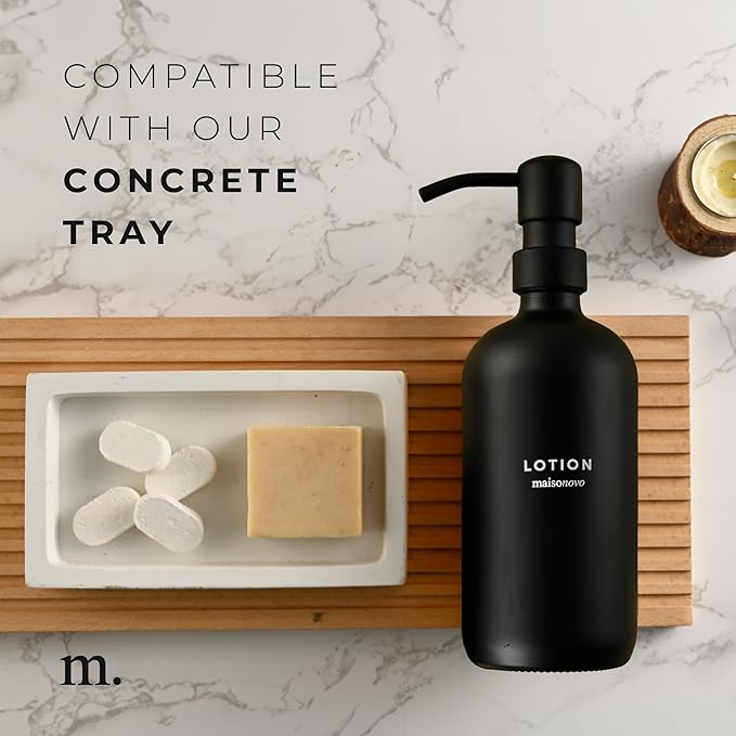 MaisoNovo Soap Dispenser 1-Piece Set | 16.9oz Black Bottles with Black Plastic Pumps