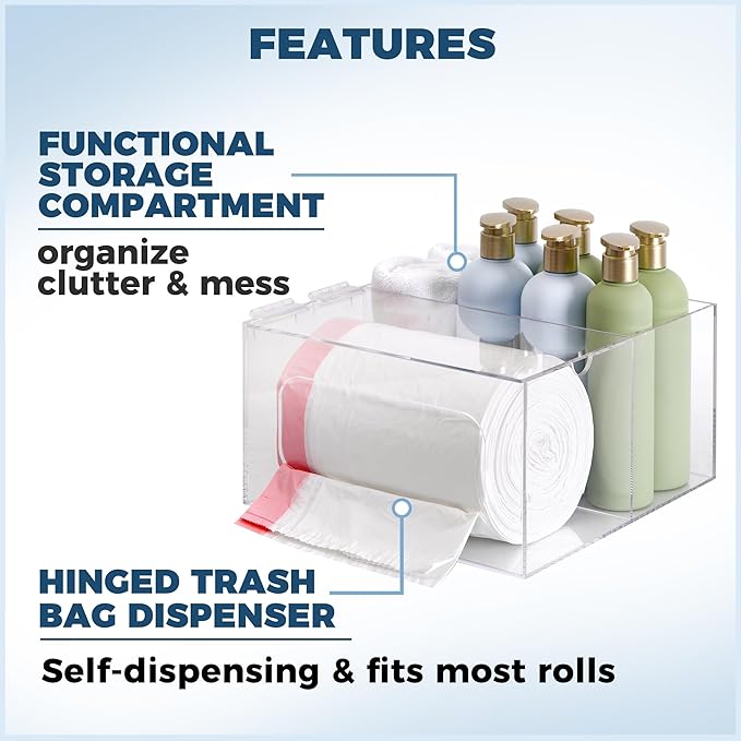 Storage Standard Trash Bag Kitchen Organizers and Under Sink Storage Dispenser - Garbage Bag Organizer - Total size 10’’ x 10.25’’ x 5.5’’ - Fits Small Garbage Bag Roll Up to 10’’ x 5’’ x 5’’