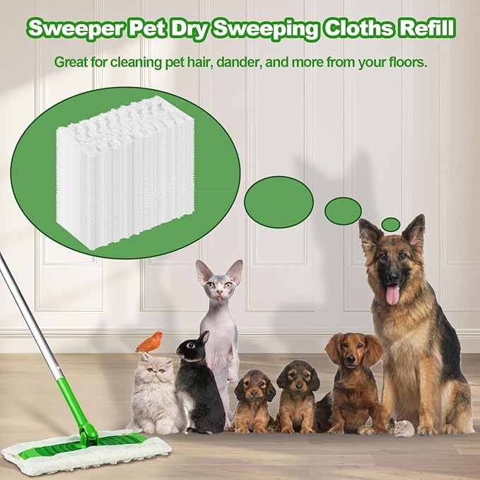 46 Count Heavy Duty Dry Sweeping Cloths for Swiffer Sweep & Sweeper Mop, Unscented, Cleaning Floors and Allergens, Strong Adsorption