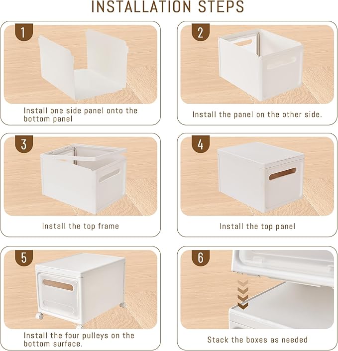 Shoe Box Shoe Storage Box Shoe Storage Organizer ，Under Bed Shoe Storage， With Wheels Stackable (White, 3 Pack)