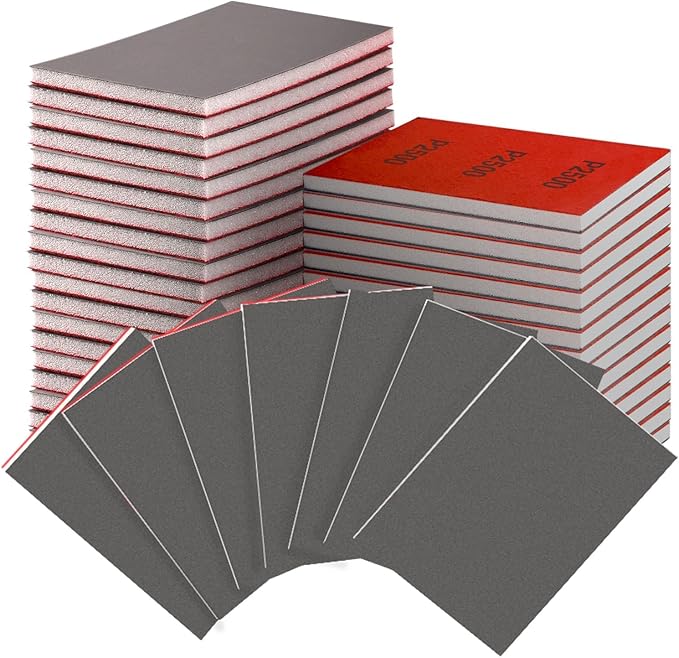 30-Pcs 3x4 Inch 2500 Grit Sanding Sponge Set, Sanding Block, Ultra-Fine Wet/Dry Sandpaper for Wood, Metal, Drywall, Furniture Polishing (2500Grit)