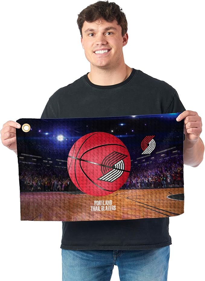Northwest NBA Golf Towel – Official Licensed Microfiber Waffle Fabric, Absorbent 16x25 in Club Cleaning Accessory
