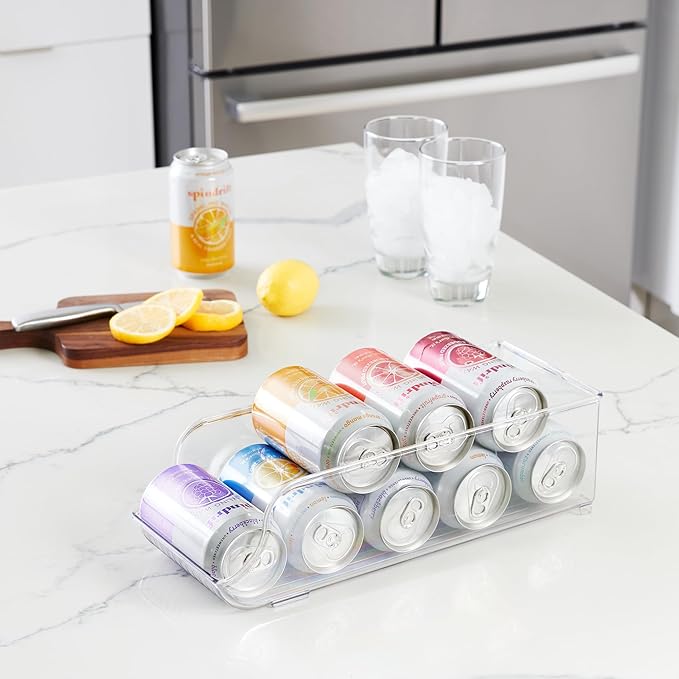 iDesign Soda Can Dispenser for Refrigerator or Pantry - Set of 6 - Clear - Made in USA