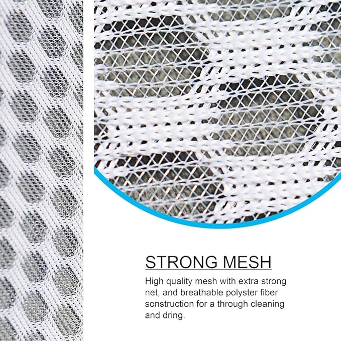 Tenrai Laundry Bag Mesh Wash Bag，Use YKK Zipper，Tote Bag Bathroom Hanging, Bra Fine Mesh Wash Bag for Underwear 3 Bags（3L Cellular Mesh）