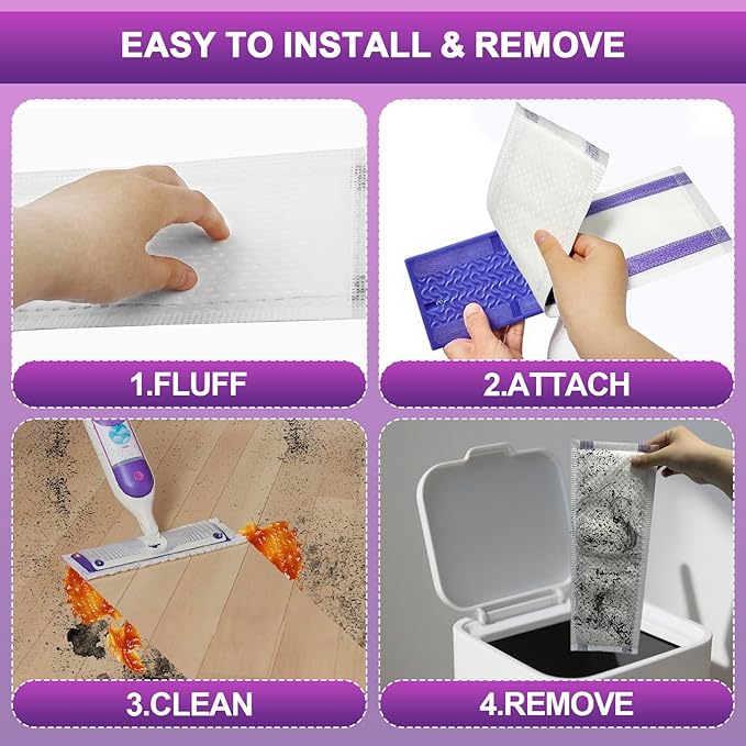 20 Count Disposable Mop Pad Refills for Power Mop,Includes 20 Super Absorbent Mop Pads,Replacement Mop Pad for Floor Cleaning