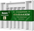 Kitsure Silverware Organizer - Expandable Bamboo Kitchen Drawer Organizer for Cooking Utensils and Cutlery, Sturdy & Thickened Kitchen Organizers and Storage Solution, Large, White