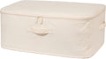 Decorative Basket Rectangular Fabric Storage Bin Organizer Basket with Handles for Clothes Storage (24 x 15.7 x 9, Beige)