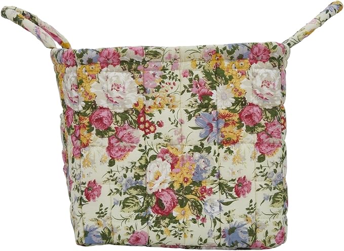 Boho Fabric Storage Basket, Large Capacity Laundry Basket, 12.2'' x 10.23'' x 10.23'' Collapsible Laundry Hamper with Easy Carry Handles (C Multi-Color 6, L)