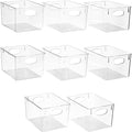 Sorbus Large Clear Plastic Storage Bins for Shelves, Clothes, with Handle - Clear Storage Bins, Drawer, Shelf, Closet, Pantry, Fridge, Freezer Organizer Bins, Closet Organizers and Storage (8 pack)