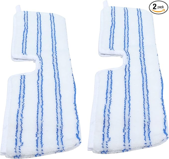 2 Pack Microfiber Mop Replacement Heads Compatible with O-Cedar Dual Action Flat Mop for Dry/Wet Use, Machine Washable Reusable Flip Mop Refills All Surface Cleaning(Blue White Stripe)