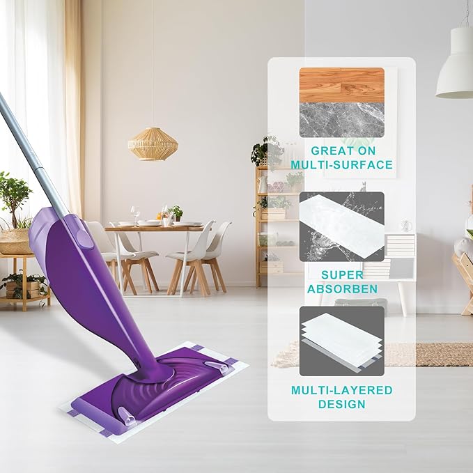 30 Count Disposable Wetjet Pad Refills for Swiffer Wetjet,Spray Wet Pads Refill, Heavy Duty Mop Pad Refills,All Purpose Multi Surface Floor Cleaning
