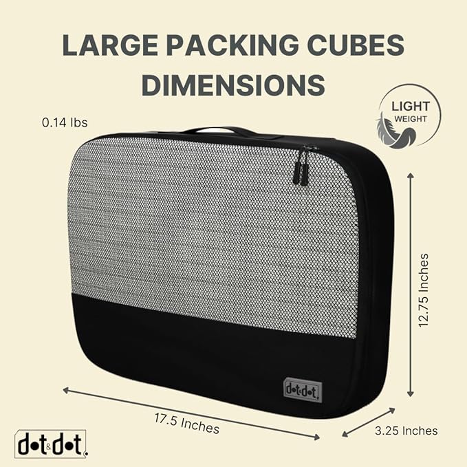 5pc Large Packing Cubes for Travel - Lightweight Luggage Organizer Bags for Suitcases