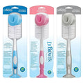 Dr. Brown's Reusable Sponge Baby Bottle Cleaning Brush with Suction Cup Stand, Scrubber and Nipple Cleaner, BPA-Free, Blue/Gray/Pink, 3-Pack