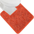 GORILLA GRIP Plush Absorbent Shaggy Chenille Bath Rug Mat for Square Toilet Base with Rubber Backing, Machine Washable Rugs, Soft Microfiber Contour Mats for Toilets, Bathroom Decor, Coral