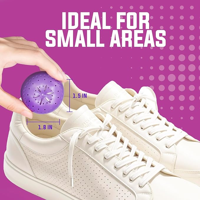9 Pack Baking Soda Deodorizers, Lavender Scent Shoe Deodorizer Balls, Air Freshener for Home, Odor Eliminator for Closets Bathroom Pets, Up to 80 Days