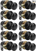Goldenwarm Black Interior Door Knobs, Matte Black Bedroom Door Knob, Door Knobs Interior Bulk, Privacy Door Knob for Bedroom or Bathroom(10 Pack)