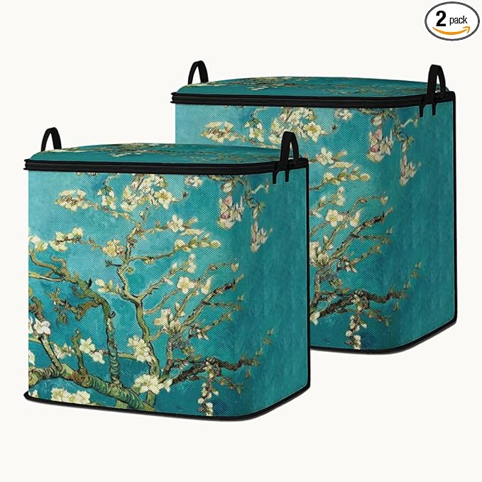 2pcs closet organizers and storage under bed,clothing blanket sweater sheet bedding comforter duvet quilt pillow toy storage bags with lids,dorm room essentials for containers 95L