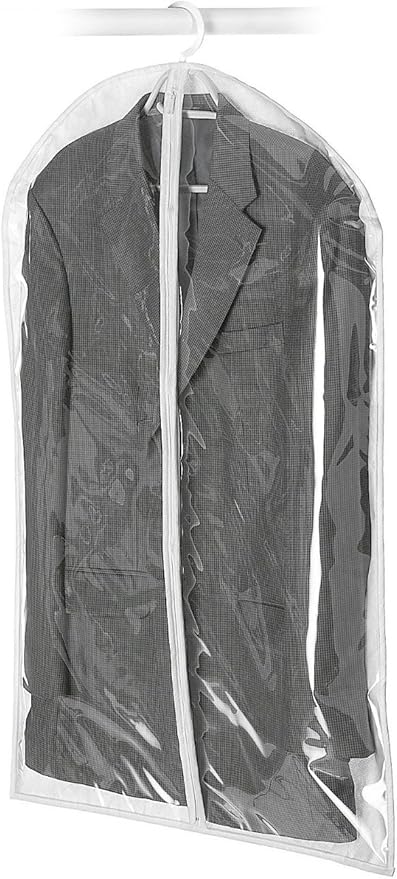Whitmor Zippered Hanging Suit Bag - Clear,Gray