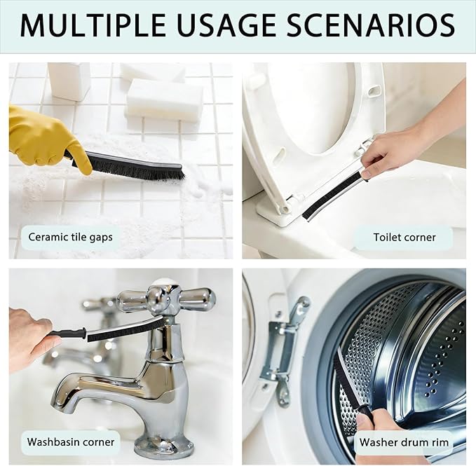 Crevice Cleaning Brush - Grout Scrub Brush, House Cleaning Supplies, Gap Cleaning Tools, Home Essentials, Gifts for Women Men, Hard Bristle Crevice Cleaner Brush for Household Use, Bathroom 12PCS