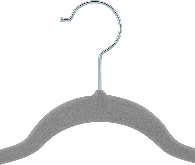 Laura Ashley 25 Pack Slim Velvet Hangers| Durable | Strong Plastic | Slim | Keeps Shape | Closet Organization | Heather Grey | Holds 10lbs | Holds Shape
