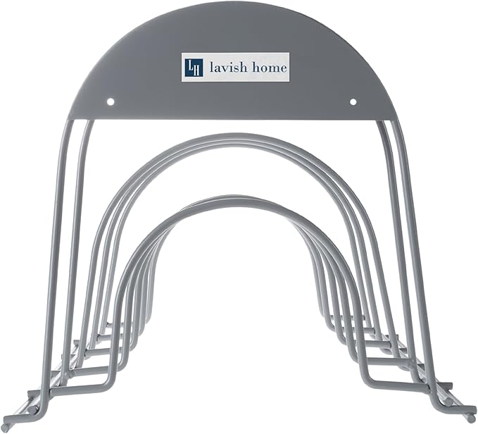 Kitchen Cabinet Pot, Pan and Lid Organizer and Holder- Iron Storage Pantry Rack Shelf for Pots and Pans, Houseware, Bakeware and More by Lavish Home