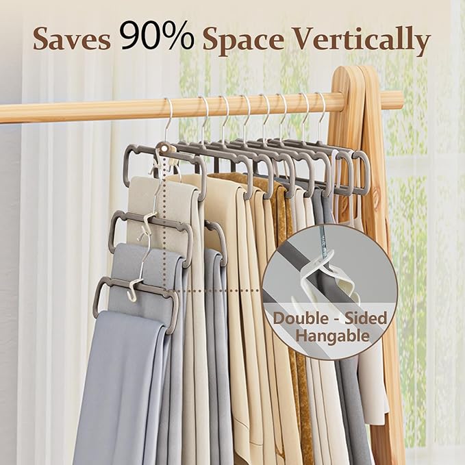 Velvet Felt Pants Hangers 30 Pack – Heavy Duty Space Saving Clothes Hangers with 360° Swivel Hook, Non-Slip Thin Design for Suits, Shirts, Coats, Dresses – Includes 30 Hooks (Gray)
