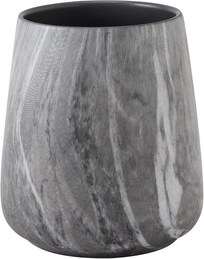 Marble Grey Toothbrush Holder for Bathroom - Ceramic Tooth Brushing Holders, Toothbrush Cup, Toothpaste Organizer for Bathroom Countertop, Makeup Brush Holder, Pen Holder for Home Desktop Storage
