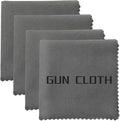 4 Pack Microfiber Gun Cleaning Cloth, 12"x12" Lint Free Gun Cleaning Rags, Reusable Microsuede Cleaning/Polishing Wipes Towels for Firearms, Knives and Scopes (Gray)