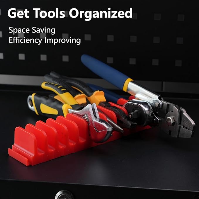 24 pcs Modular Magnetic Plier Organizers for tool boxes | Modular Plier holder for Mechanics, Technicians & DIY Toolboxes | Space-Saving & Quick-Access (Red)