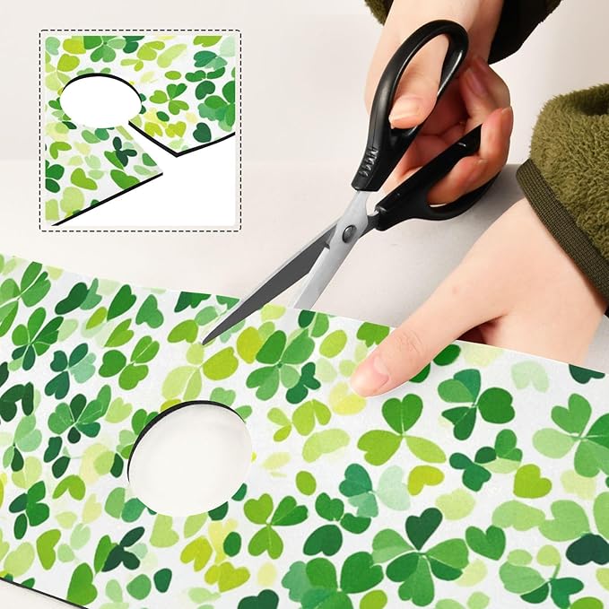 Bright Green Clover St. Patrick Kitchen Sink Splash Guard Sink Faucet Mat Faucet Handle Drip Catcher Drain Mats for Kitchen Bathroom Countertop Absorbent Dish Dry