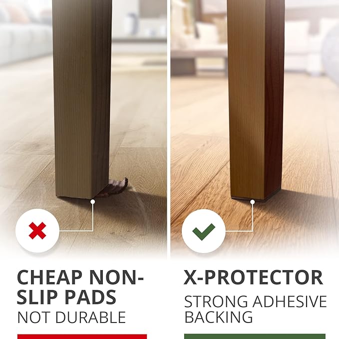 X-PROTECTOR Non Slip Furniture Pads – 24 Premium Furniture Grippers 1 1/2"! Best SelfAdhesive Rubber Feet Furniture Feet – Ideal Non Skid Furniture Pad Floor Protectors – Keep Furniture in Place!