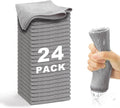 WEAWE Microfiber Cleaning Cloth Grey-24Pcs (13x13 inch) 2100 Series Ultra Soft Highly Absorbent Rags for Cleaning, Reusable and Lint Free Cleaning Towels for Housekeeping-Machine Wash (Gray)