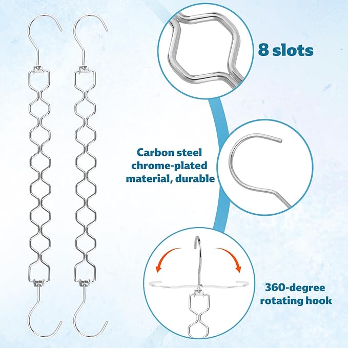 5pcs Magic Space Saving Hangers for Clothes, Heavy Duty 30lbs Shirts Saver Storage, Multi Smart Cascading Hangers with 360° Swivel Hook, 8 Slots Closet Organizer Home Dorm Essential for Pant Jacket