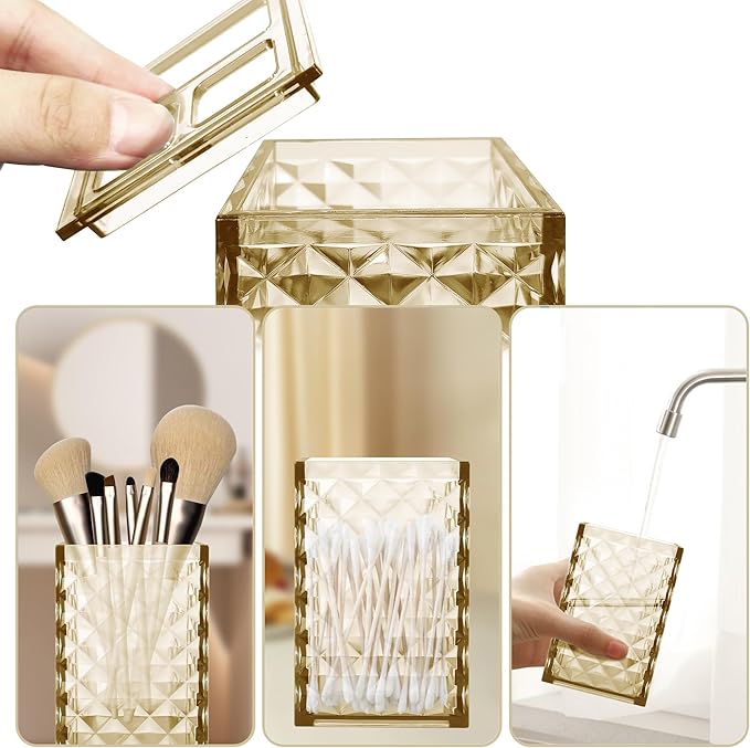 2PCS Beige Bathroom Accessories. Contain Soap Dispenser and Toothbrush Holder Set. Boho Bathroom Set for Blue Bathroom Décor