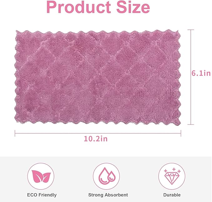 Bessrung 20 Packs Kitchen Cloth Dish Towels, Nonstick Oil Fast Drying Washcloths, Premium Dish Cloths for Kitchen, Car, Bathroom Cleaning, Reusable Highly Absorbent Cleaning Clothes, Mix-Colors