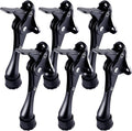 Moxweyeni 6 Pieces Heavy Duty Door Stops for Bottom of Door Metal Kickdown Doorstop with Adjustable Rubber Tips Spring Replacements Doorstop (Black)